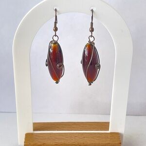 3 for $10 🩷 Bundle Boho Amber Color Wire Wrapped Earrings